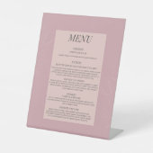 Fleur de Satin Menu Reclamebord Met Voetstuk (Voorkant)