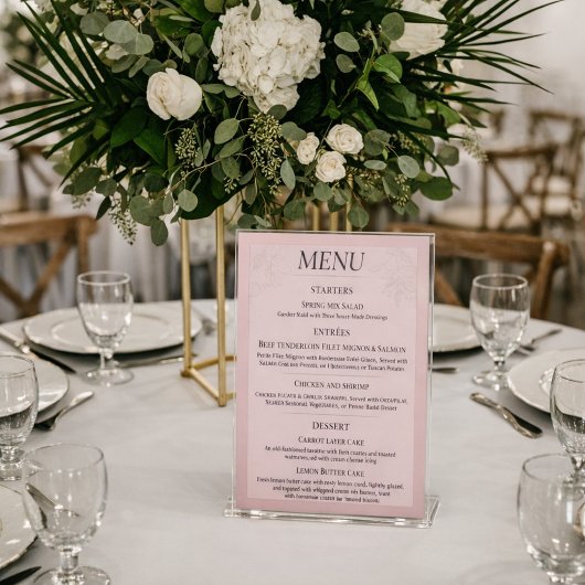 Fleur de Satin Menu Reclamebord Met Voetstuk