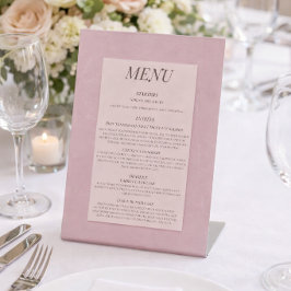 Fleur de Satin Menu Reclamebord Met Voetstuk