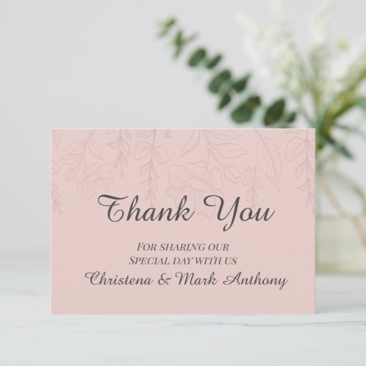 Fleur de Satin Thank You Card Bedankkaart (Staand voorkant)