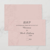 Fleur de Satin Wedding Anniversary RSVP Kaartje (Voorkant / Achterkant)