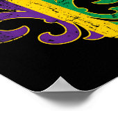 Fleur Delis Mardi Gras symbool Louisiana Carnaval  Poster (Hoek)