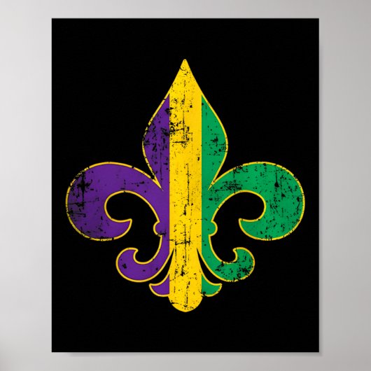 Fleur Delis Mardi Gras symbool Louisiana Carnaval  Poster (Voorkant)