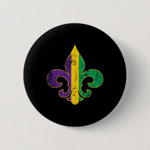 Fleur Delis Mardi Gras symbool Louisiana Carnaval  Ronde Button 5,7 Cm