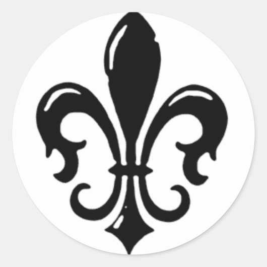 Fleur Di Lis Design Ronde Sticker (Voorkant)