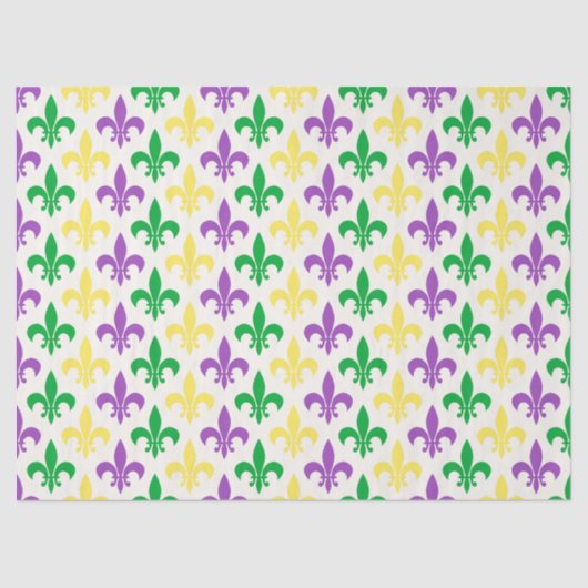 Fleur-di-lis in de kleuren van Mardi Gras Tissuepapier (Voorkant)