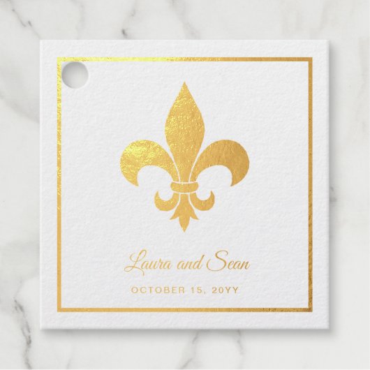 Fleur-di-lis of Gold Foil bruiloft decor Bedankjes Labels (Voorkant)
