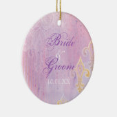 Fleur di Lys Damask 2 Blauw - Ornament (Rechts)