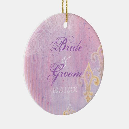 Fleur di Lys Damask 2 Blauw - Ornament (Rechts)