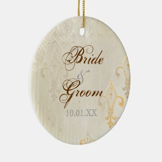 Fleur di Lys Damask 2 Cream - Ornament (Rechts)