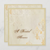 Fleur di Lys Damask 2 Cream - Weddenschap Kaart (Voorkant / Achterkant)