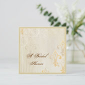 Fleur di Lys Damask 2 Cream - Weddenschap Kaart (Staand voorkant)