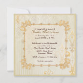 Fleur di Lys Damask 2 Cream - Weddenschap Kaart (Achterkant)