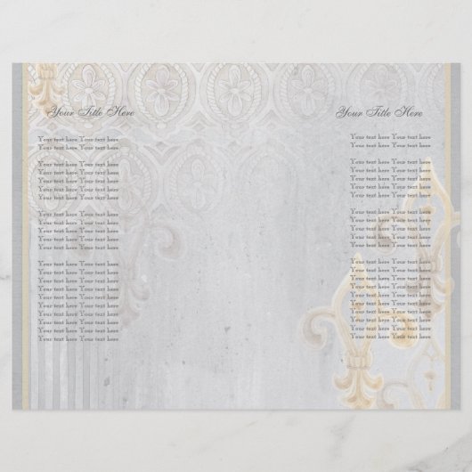 Fleur di Lys Damask 2 Gray Wedding Invitation (Voorkant)