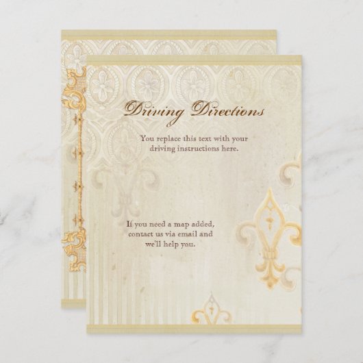 Fleur di Lys Damask 2 - Hotel Accommodations maps Informatiekaartje (Voorkant / Achterkant)