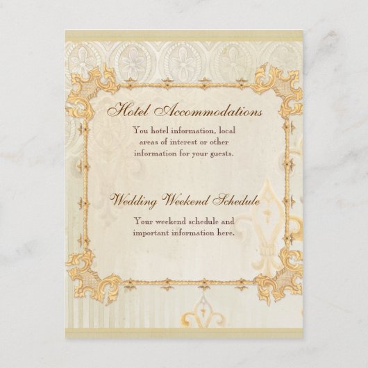 Fleur di Lys Damask 2 - Hotel Accommodations maps Informatiekaartje (Achterkant)