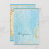 Fleur di Lys Damask 2 - Huwelijksreactiekaart RSVP Kaartje (Voorkant / Achterkant)