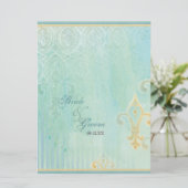 Fleur di Lys Damask 2 - Weddensuitnodiging Kaart (Staand voorkant)