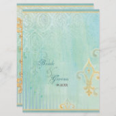 Fleur di Lys Damask 2 - Weddensuitnodiging Kaart (Voorkant / Achterkant)