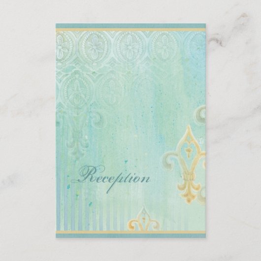 Fleur di Lys Damask 2 - Wedding RSVP-reactiekaart Informatiekaartje (Voorkant)