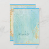 Fleur di Lys Damask 2 - Wedding RSVP-reactiekaart RSVP Kaartje (Voorkant / Achterkant)