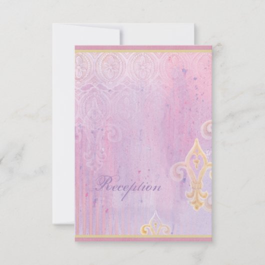 Fleur di Lys Damask 2 - Wedding RSVP-reactiekaart RSVP Kaartje (Voorkant)