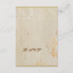 Fleur di Lys Damask 2 - Wedding RSVP-reactiekaart RSVP Kaartje