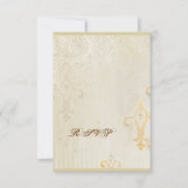 Fleur di Lys Damask 2 - Wedding RSVP-reactiekaart RSVP Kaartje (Voorkant)