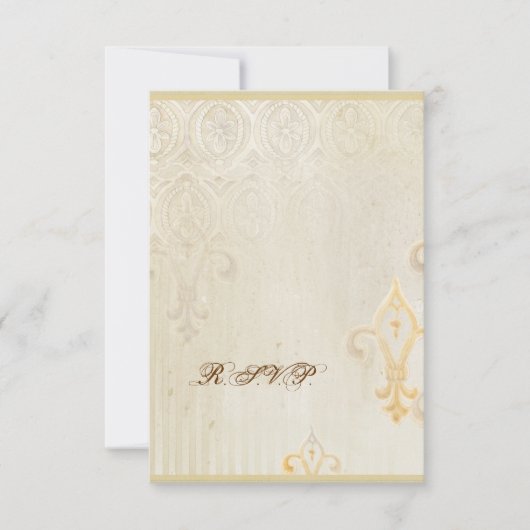 Fleur di Lys Damask 2 - Wedding RSVP-reactiekaart RSVP Kaartje (Voorkant)