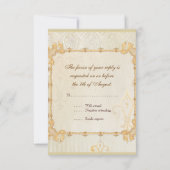 Fleur di Lys Damask 2 - Wedding RSVP-reactiekaart RSVP Kaartje (Achterkant)