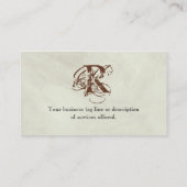 Fleur di Lys Damask Brown Visitekaartjes (Achterkant)