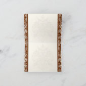 Fleur di Lys Damask - Bruin bedankje Kaarten (Binnen)