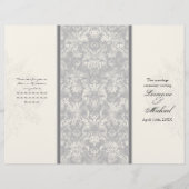 Fleur di Lys Damask - Gray Formal Wedding Programm (Voorkant)
