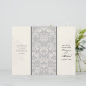 Fleur di Lys Damask - Gray Formal Wedding Programm (Staand voorkant)
