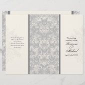 Fleur di Lys Damask - Gray Formal Wedding Programm (Voorkant / Achterkant)