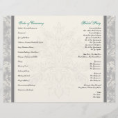 Fleur di Lys Damask - Gray Formal Wedding Programm (Achterkant)