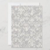 Fleur di Lys Damask - Grijze bruiloft uitnodiging (Achterkant)
