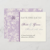 Fleur di Lys Damask - Lila sparen de Kaart van de  (Voorkant / Achterkant)