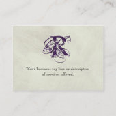 Fleur di Lys Damask Lila Visitekaartjes (Achterkant)