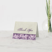 Fleur di Lys Damask Lilac Thank You Notes Bedankkaart (Voorkant)
