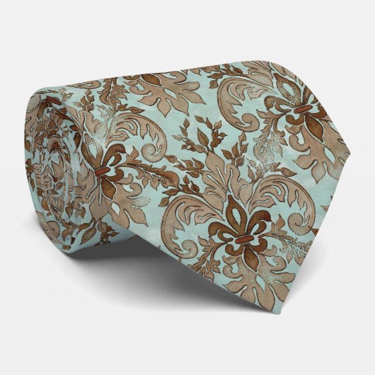 Fleur di Lys Damask - Mannen Draag Stropdas (Opgerold)