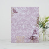 Fleur di Lys Damask - Monogrammed Scrapbook-pagina (Staand voorkant)