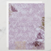 Fleur di Lys Damask - Monogrammed Scrapbook-pagina (Voorkant / Achterkant)