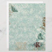 Fleur di Lys Damask - Monogrammed Stationery (Voorkant / Achterkant)