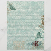 Fleur di Lys Damask - Monogrammed Stationery (Voorkant)