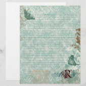 Fleur di Lys Damask - Monogrammed Stationery (Voorkant / Achterkant)