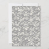 Fleur di Lys Damask - Mosterd bruiloft uitnodiging (Achterkant)