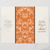 Fleur di Lys Damask Oranje Formal Wedding Programm (Voorkant)
