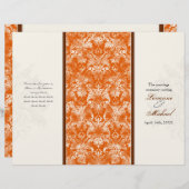 Fleur di Lys Damask Oranje Formal Wedding Programm (Voorkant / Achterkant)