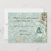 Fleur di Lys Damask - RSVP Response Kaart (Achterkant)